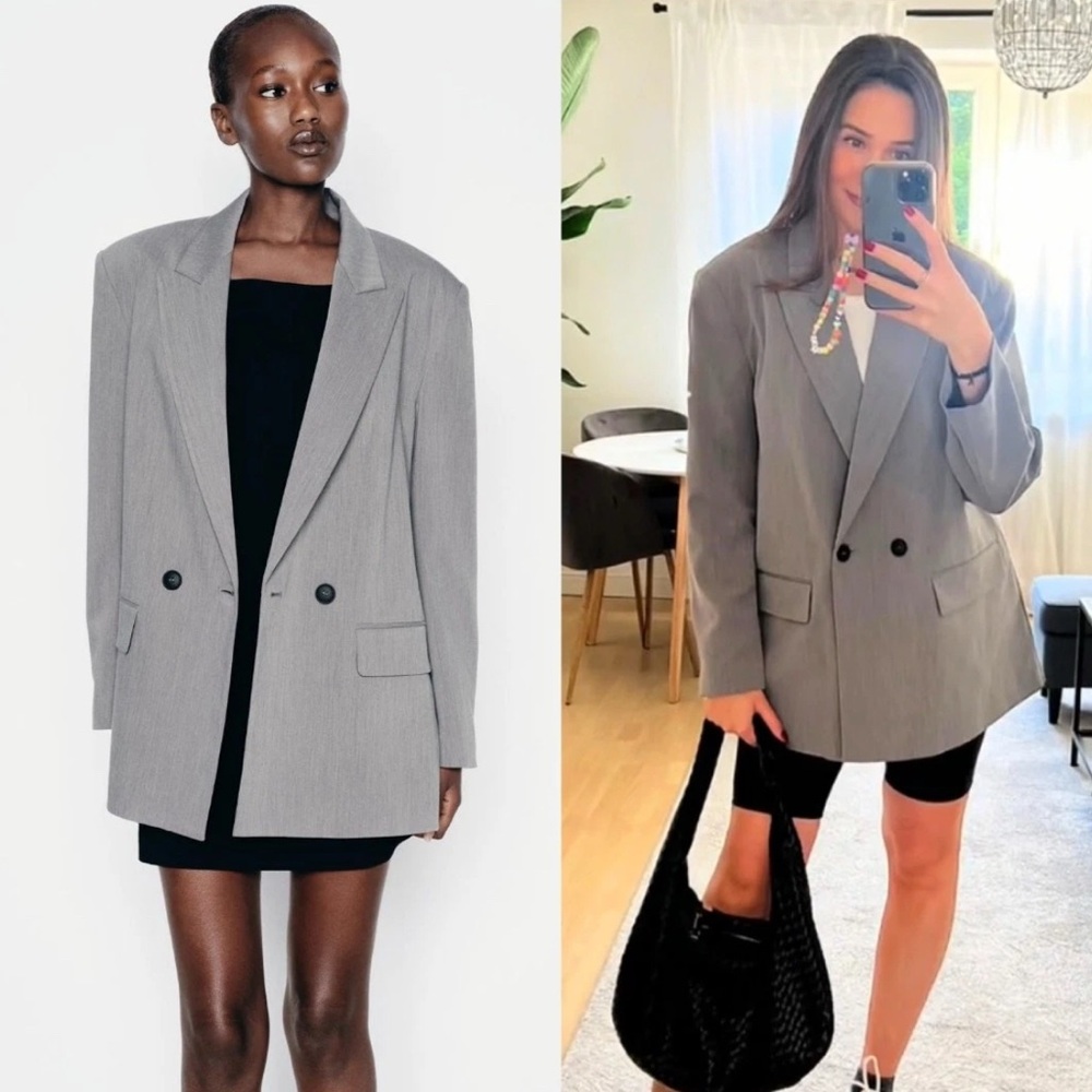 Zara oversized Gray Blazer XS (never worn)